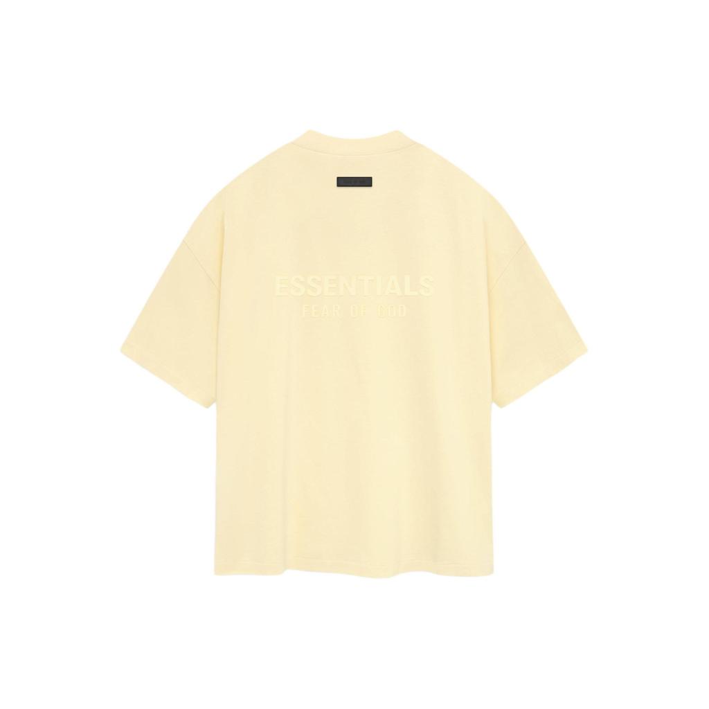 Fear of God Essentials V Neck T-Shirt Garden Yellow Unisex Tops 125SP244211F