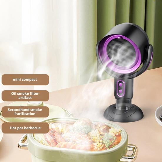 Masaüstü Davlumbaz USB Güç Kaynaklı Negatif İyon Mini Taşınabilir Egzoz Fanı 5v 8w İki Hızlı Ayarlı Duman Aspiratörü Daire Mutfak Masa Üstü Kullanımı İçin