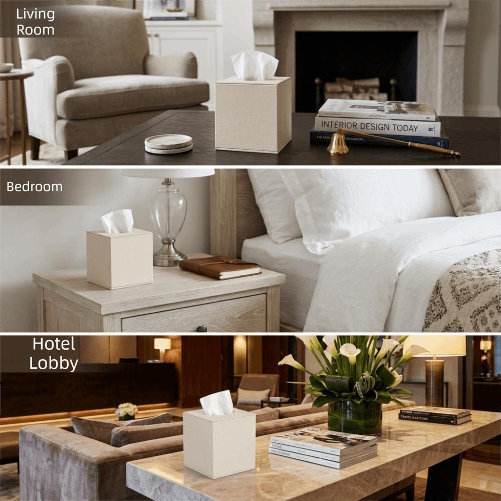 Light Luxury Square Tissue Holder Magnetic Bottom Decorative Napkin Holder Tissue Box Living Room