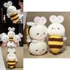 Bee Small Rabbit Plushie For Girls With Short Hairy Gift For Children