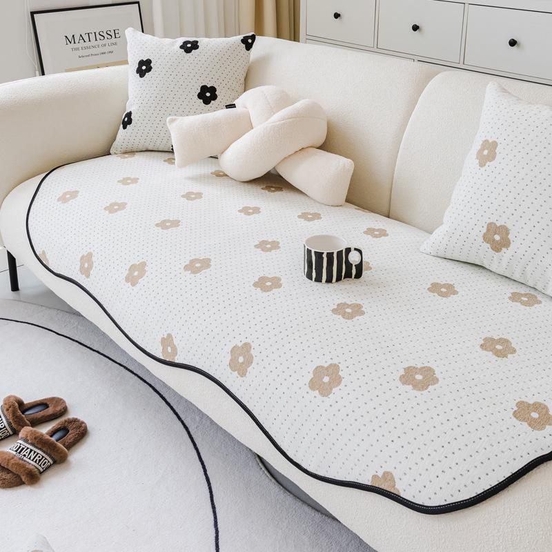 Special-Shaped Sofa Cushion Four Seasons Universal Non-Slip Cushion Irregular Special-Shaped Sofa Cover Chenille Seat Cushion