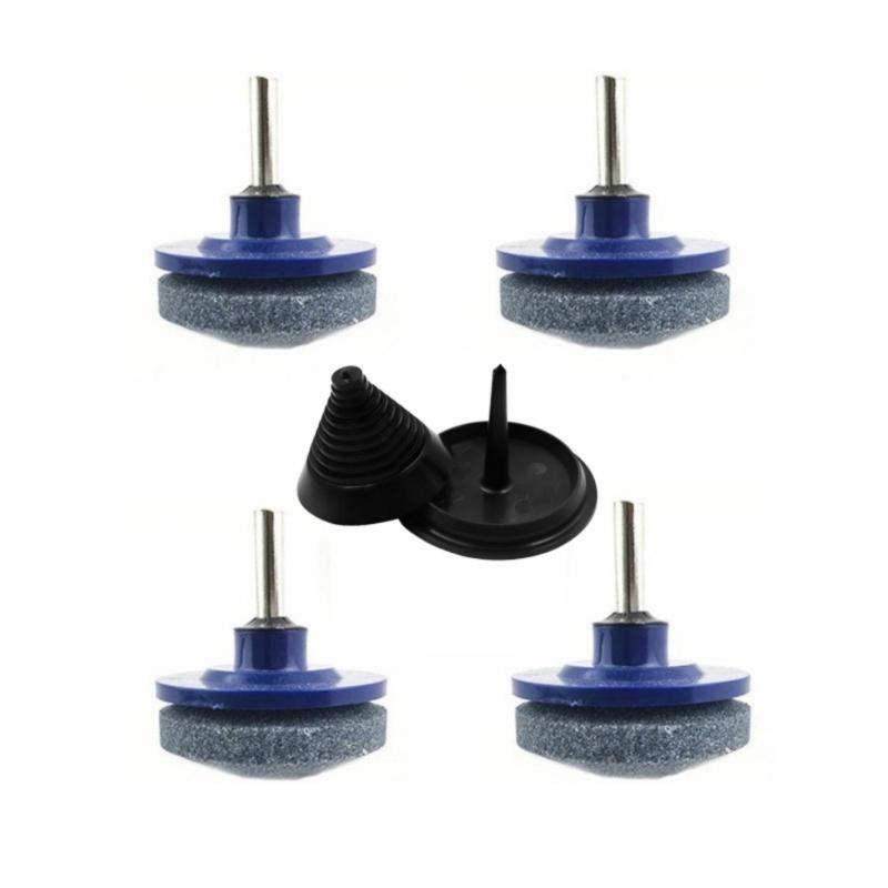 

4PCS Drill Powered Lawn Mower Blade Sharpener Kit With Balancing Tool Trimmer Sharpener For Precise Blade Maintenance 1
