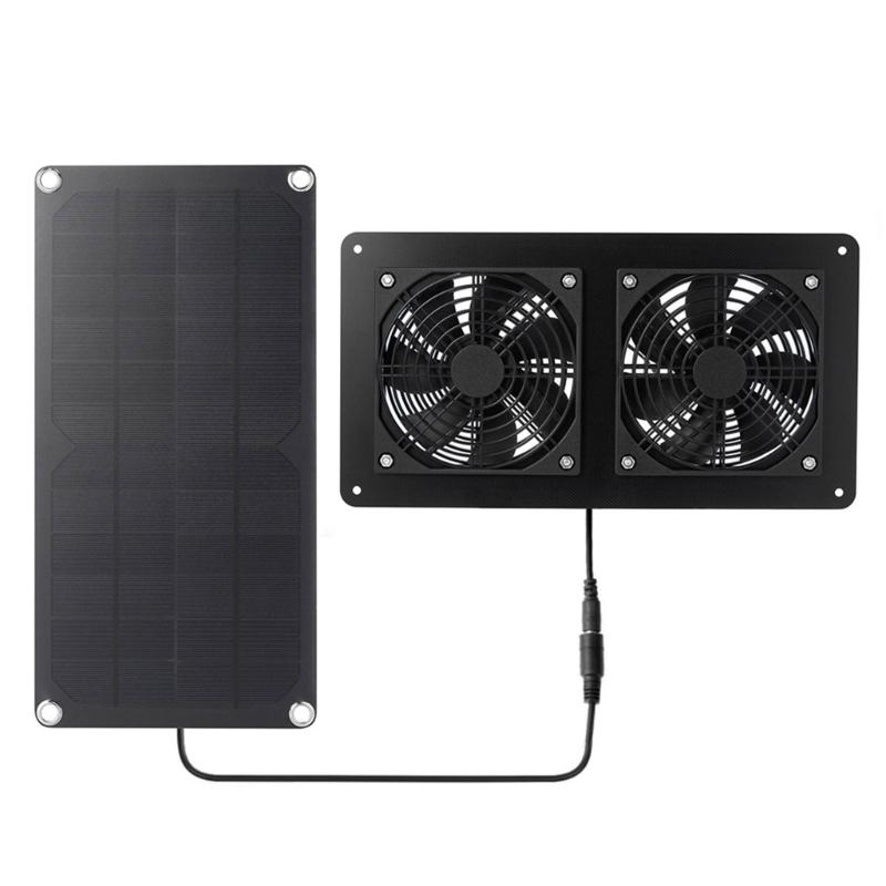 10W Solar plate Powered Exhaust Fan Cooling Ventilator Solar Exhaust Fan for Dog Chicken House Greenhouses Enduring