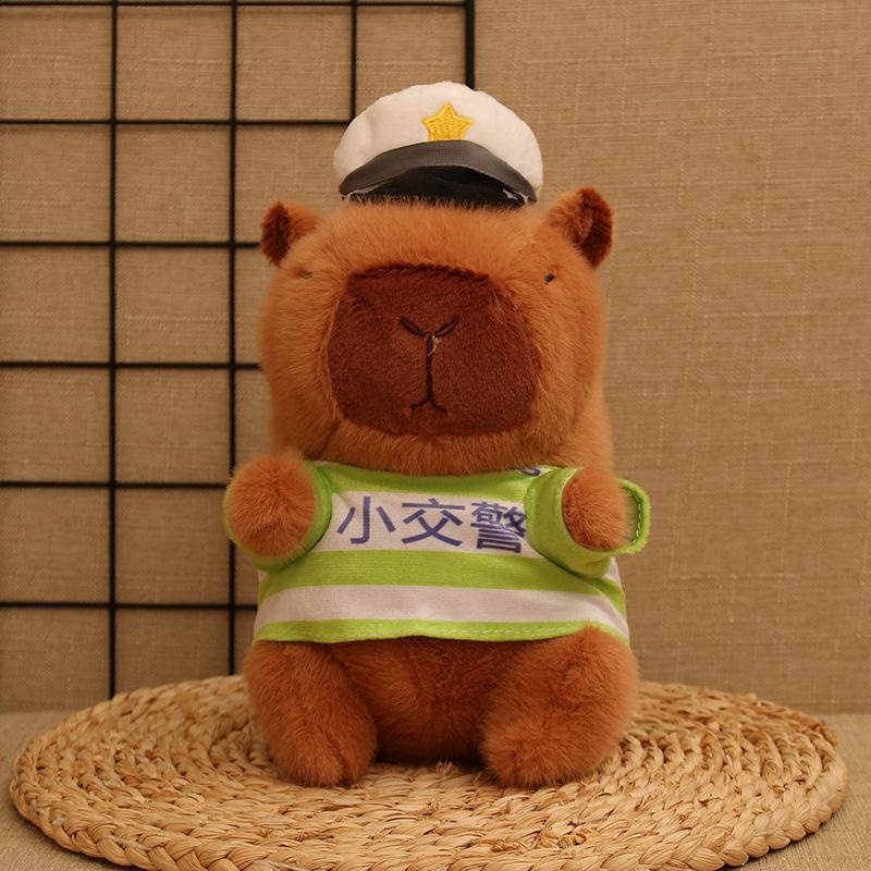 

Милая Милая Дорожная Полиция Пожарный Капибала Мягкая Игрушка Кукла Полицейская Капи Кукла 8 inch