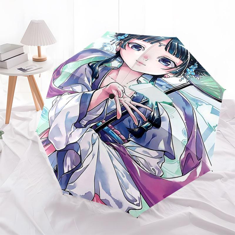 1pc Anime Character Outdoor Umbrella - Automatic Opening/Closing, Portable 3-Fold Design with 8-Bone Iron Frame - Perfect Gift for Fans, Traveler