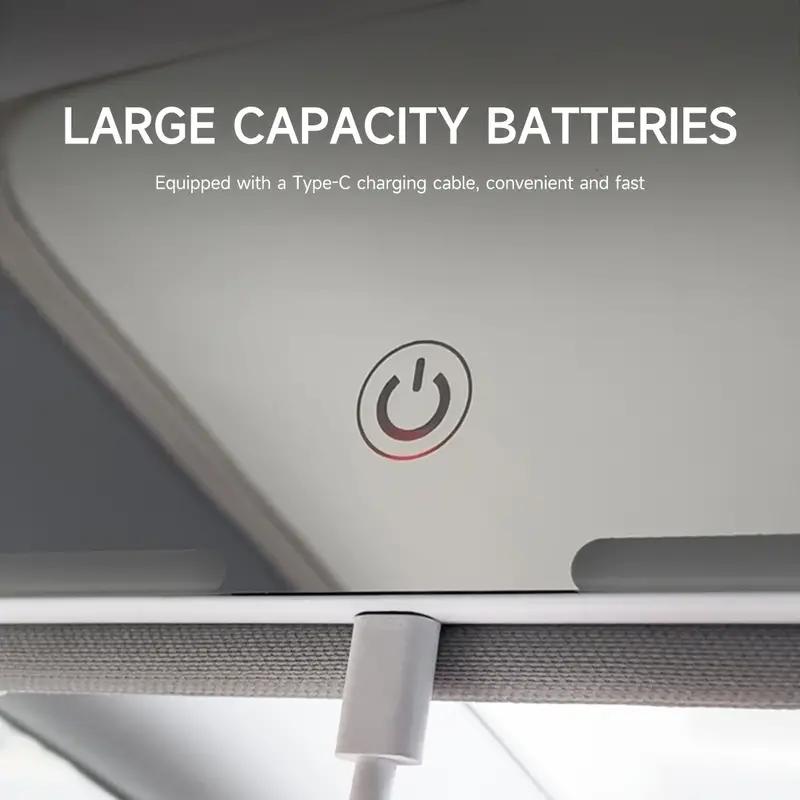 LED Light Mode Stepless Dimming Sun Visor Vanity Mirror Rechargeable Touch Sensor Vanity Mirror Convenient Car Vanity Mirror