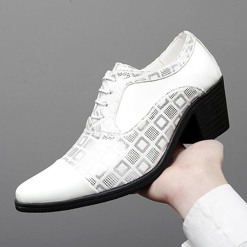 2025 Spring Luxury Brand Pointed Scalp Shoes Men Height Booster Shoe Trend High Quality Work Business Shoes Man Chaussure Hommes