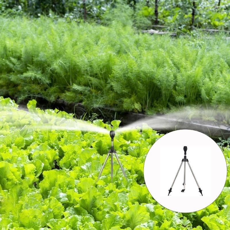 Wide Area Tripod Mount Sprinkler 90 180 360 Degree Adjustable Sprayed Pattern Stable Metal Base Suitable For Outdoor Use