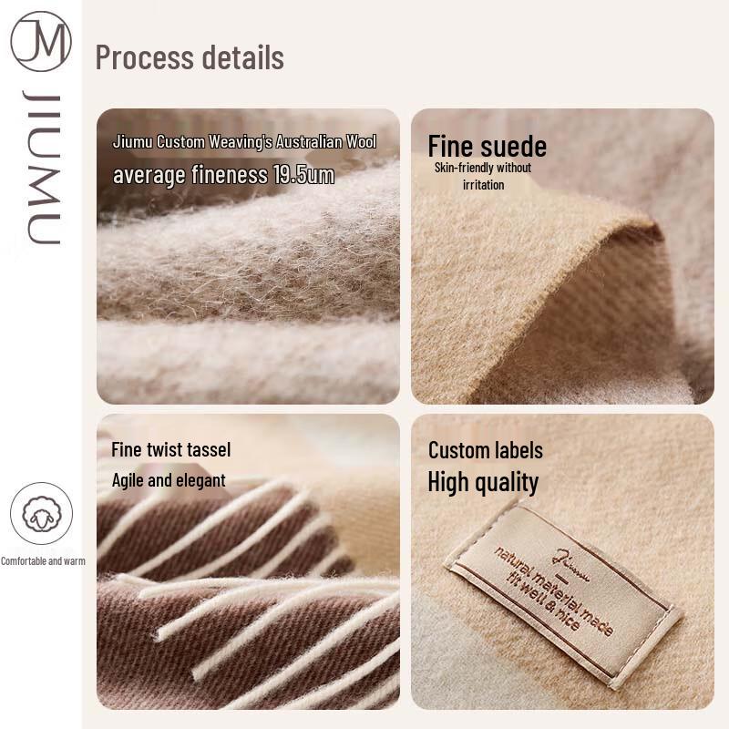 JIUMU Women's Warm Plaid Wool Scarf & Shawl