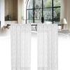 Lace Floral White Sheer Curtains For Daily Bedroom Kitchen Decoration Set Of 2