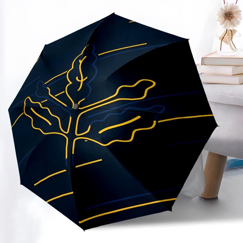 1pc Sturdy 8-Bone Auto Umbrella, Fenerbahce Spor Kulübü Umbrella, Digital Printed, Foldable Umbrella for On-the-Go Outdoor Use