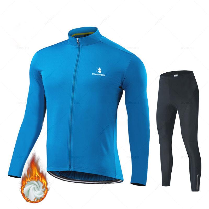 New Winter Thermal Fleece Cycling Jersey Set Sports Team Bike Suit Mountian Bicycle Clothing Ropa Ciclismo Invierno Hombre
