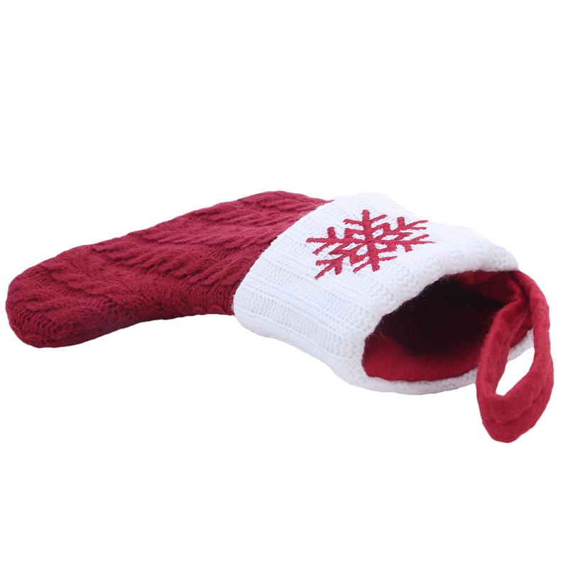 Christmas Socks Knitting Snowflake Letter Stocking Christmas Decoration For Home 2025 Xmas Tree Ornament Gift Navidad Natal 2025