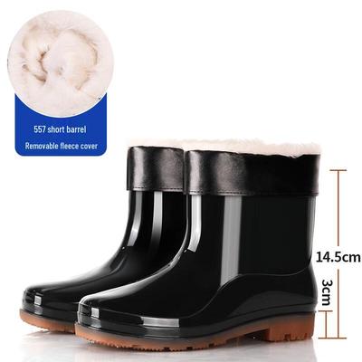 Wasserdichte Arbeits-Regenstiefel für Herren mit Fleece-Futter