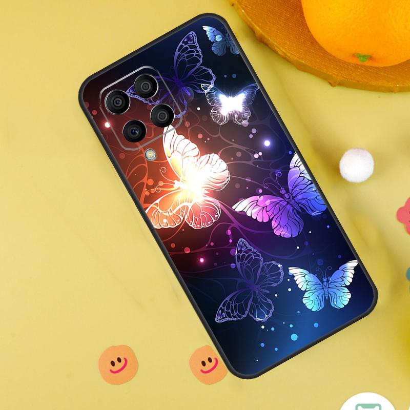 Black Beautiful Butterfly Case For Samsung Galaxy M31 M32 M12 M52 M21 M15 M55 M56 M36 M16 M06 M13 M33 M53 M14 M34 M54