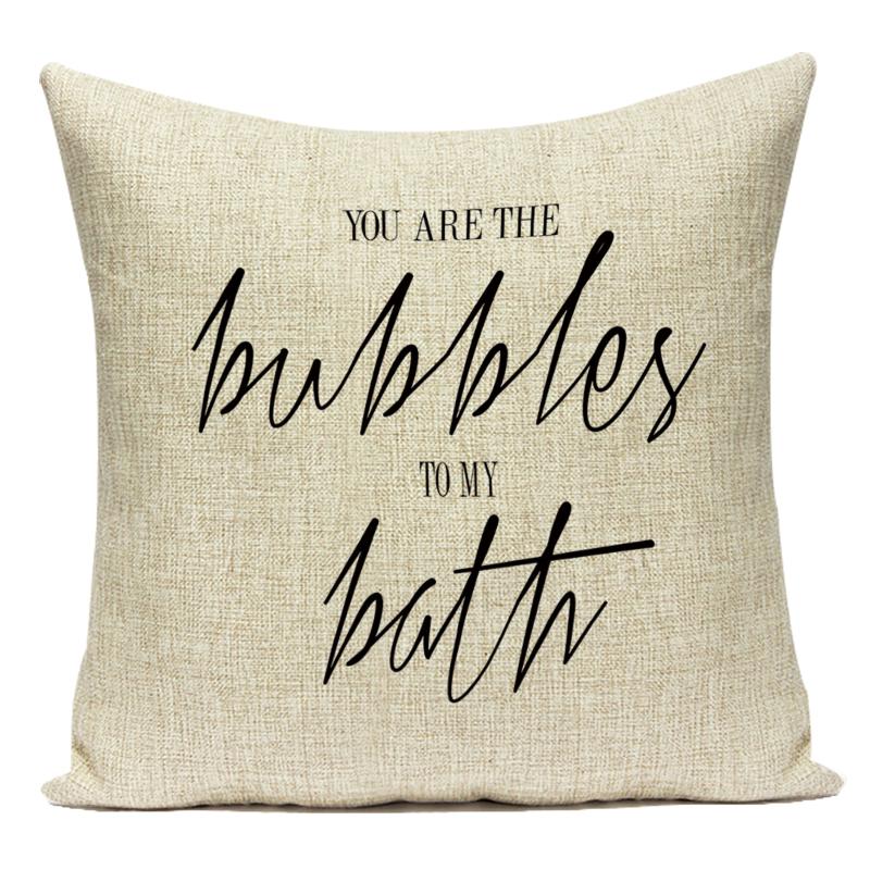 Motto Letters Printed Home Decor Cushion Covers Polyester Black White Pillow Cover Sofa Bed Car Decorative Pillow Case