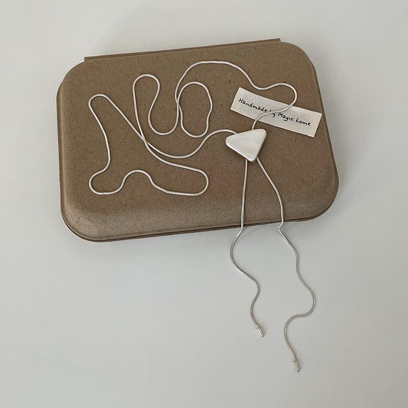 

Простое нишевое геометрическое круглое треугольное выдвижное длинное ожерелье, женственное, универсальная шейная цепочка, цепочка для свитера