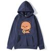 Cute Pretty BuBu Panda in Flowery Head Piece Hoodie DuDu Bear Dancing and Playing with A Guitar Sweatshirt Women Tops
