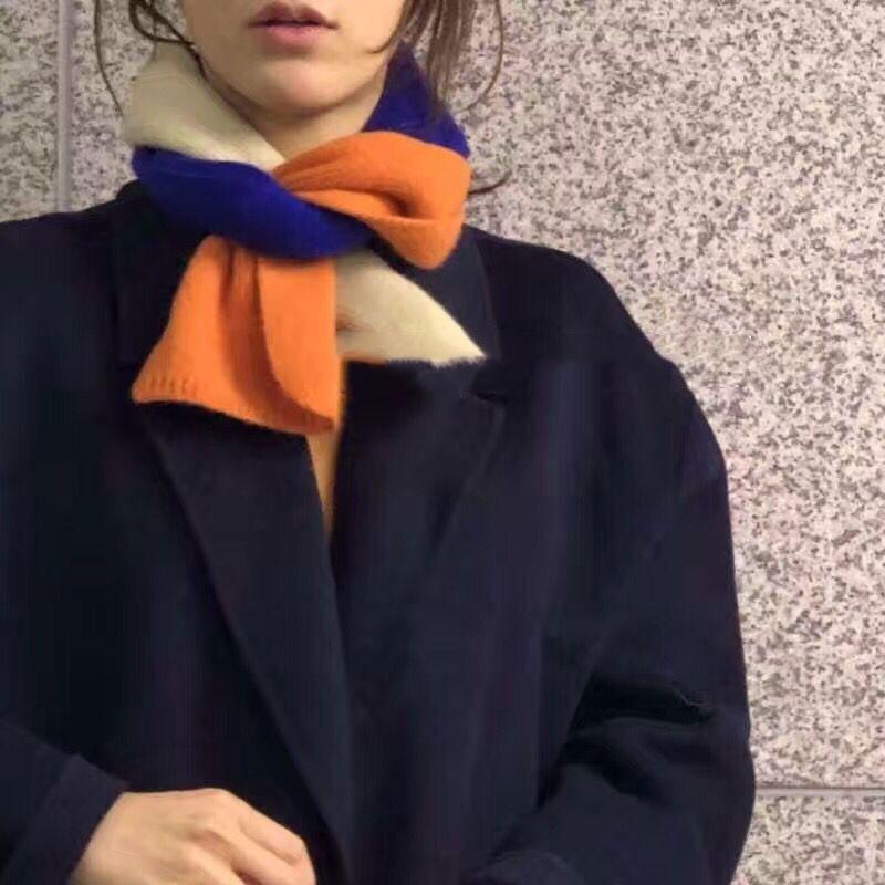 Korean Style Winter Warm Wool Scarf For Women Design Striped Elastic Knitted Scarves Female Bandana Thick Neckerchief Shawl
