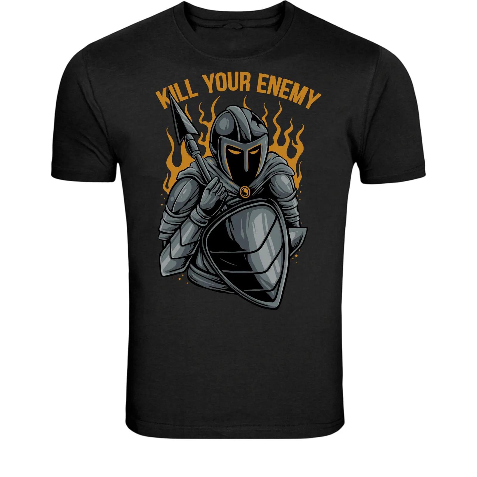 Kill Your Enemy Knight T-Shirt - Dark Medieval Warrior Armor 2XL