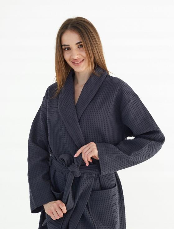 Women'S Waffle Bathrobe, 100% Cotton, Quick-Drying, Long, Xxl