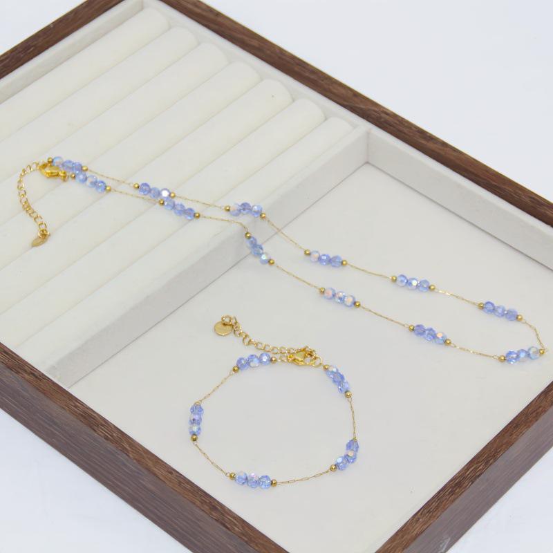 Wysokiej klasy stal nierdzewna naszyjnik z zielonymi cyrkoniami