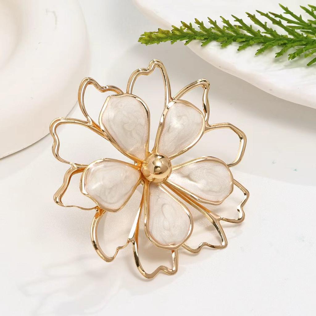 Color sweet small fresh oil dripping flower bracelet ring set design sense hollow double petals