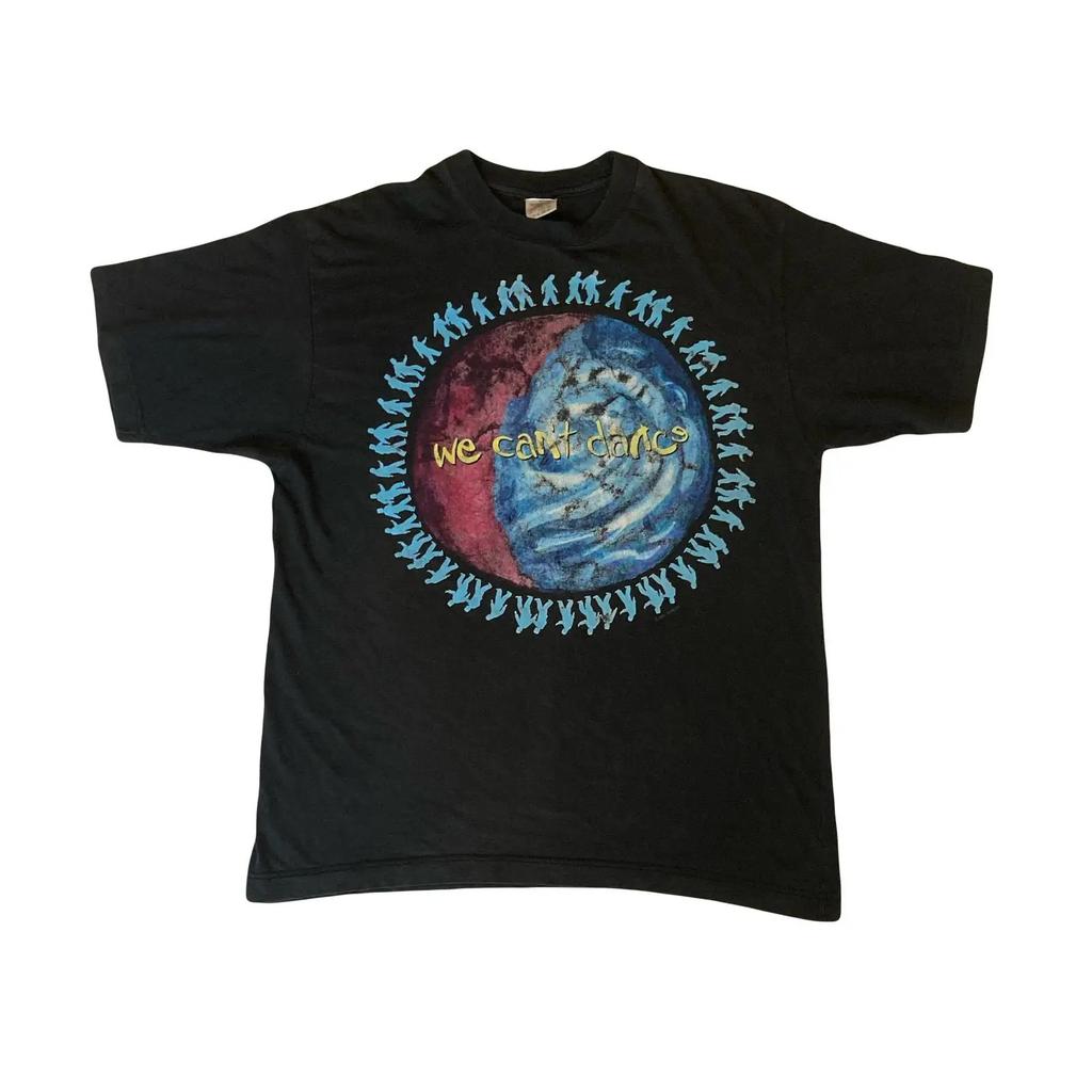 Vintage 90s Genesis We Can T Dance Uk Tour Black Band Shirt Size Large Phill Collins Vintage Stretched Breathable
