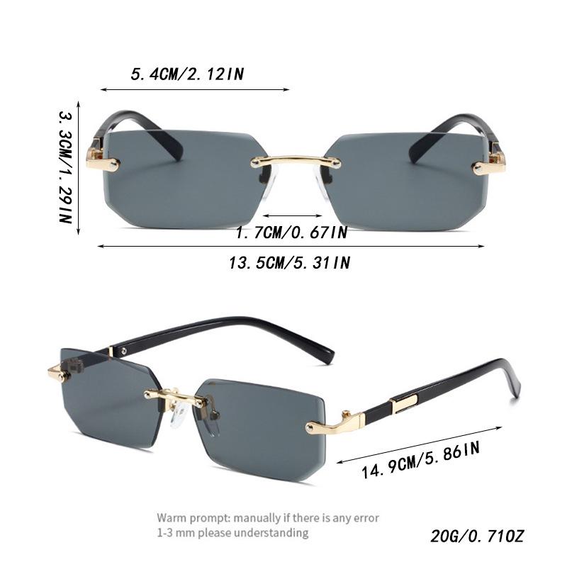Trendy Frameless Square Sunglasses with Personalized Sun Protection