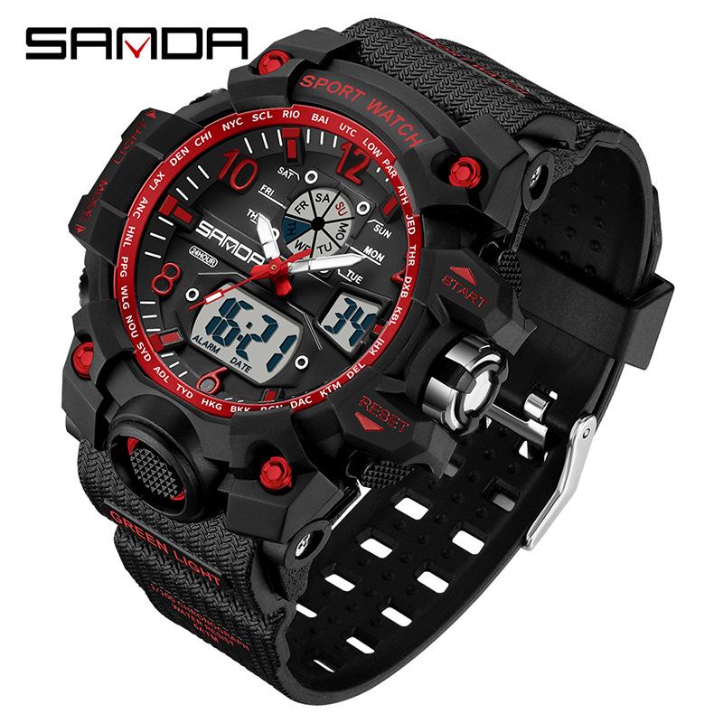Sanda 3133 Montre de Sport Lumineuse pour Homme - Tendance Mode Ado Multifonctionnelle