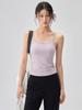 Women's Fashionable Solid Color Camisole with Non-Shift Built-In Bra Pads, Suitable for All Seasons and Commuting.