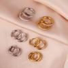 High-End 316 Stainless Steel Rhinestone Hoop Earrings for Women