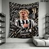 CR7 Career Milestone Tapestry, Multi Club Badge Ronaldo Stats Display Soccer Wall Art Decor