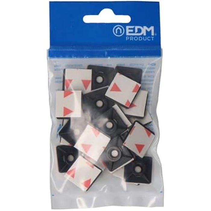 Supports adhésifs pour Bride - EDM - Lot de 10 - Couleur Noir - Non personnalisable - Mixte