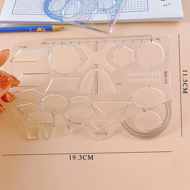 Angle Geometric Drawing Template Circle Maker Drawing Ruler Multifunctional