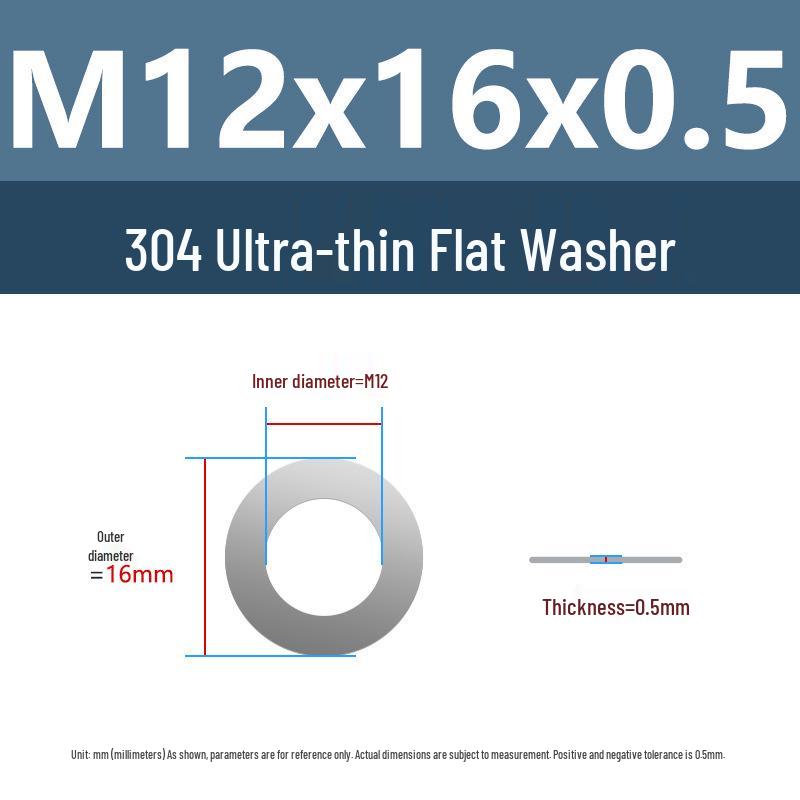 Yigu 304 Stainless Steel Flat Washer Shim Ring (Sizes M3, M4, M5, M8)