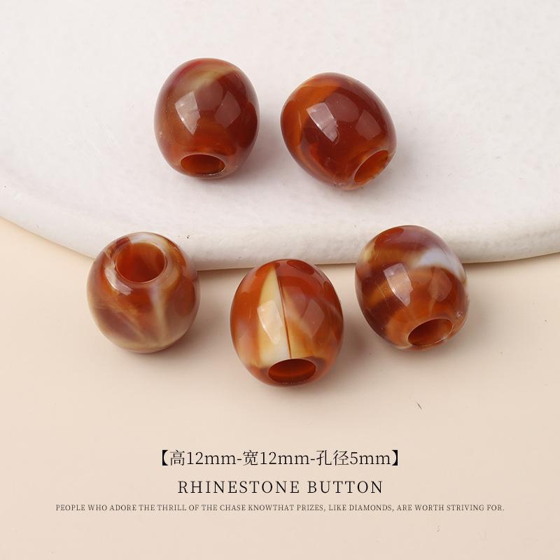 5 ks Akrylové Dvoubarevné Korálky do Kbelíku s Velkým Otvorem Ručně Vyráběné Korálkové Šperky Korálky Plavky Sukně Tkaničky do Bot Dekorativní Kulatá Korálková Spona