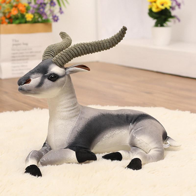 Roztomilá simulační antilopa panenka plyšová hračka jehně tibetská antilopa panenka domácí dekorace dětská uklidňující panenka