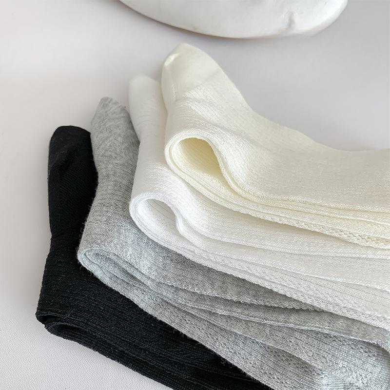 Damen Sommer Dünne Mid-Calf Mesh Atmungsaktiv und Geruchsresistent Lange Socken Lolita Wade Baumwollsocken Ballett-Stil Frotteesocken