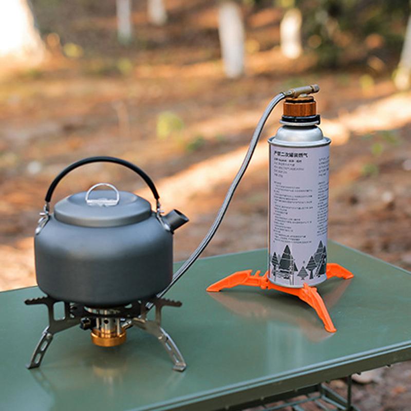 Foldable Flat Gas Tank Bracket Outdoor Stove Gas Tank Holder Canister Tripods Stand Anti Dumping Base Tilting Prevention Shelf