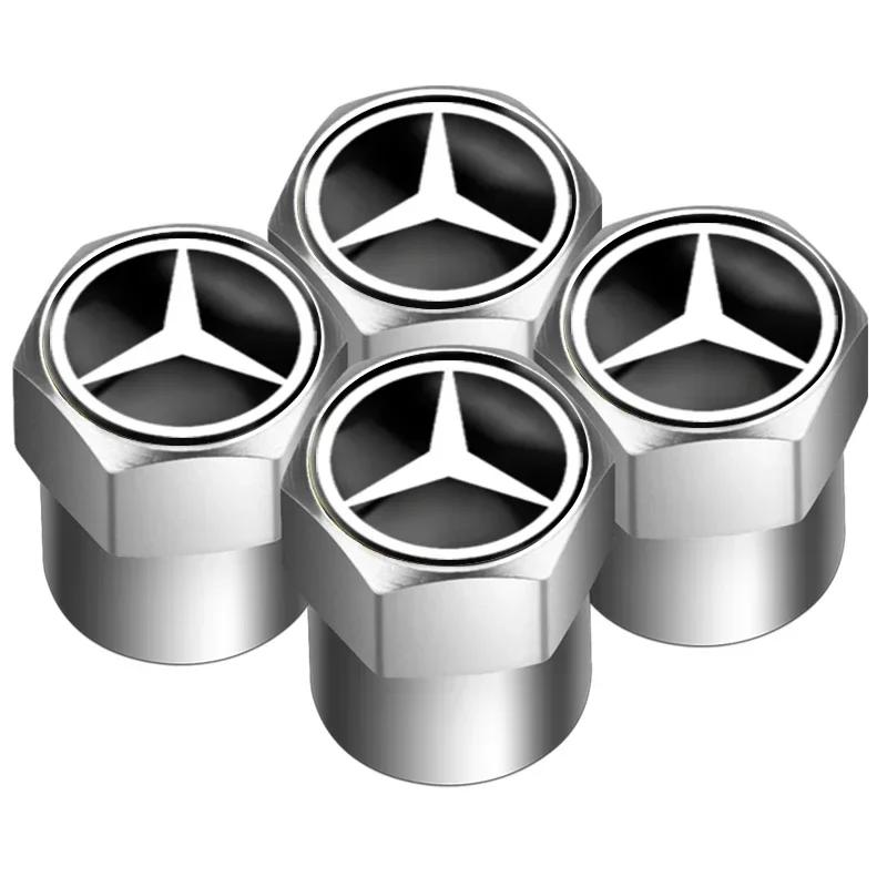 AABIC1 Car Tire Valve Stems Cap Knurling Style Tire Valve Cap Tire Wheel Stem Air Valve Cap For Mercedes Benz W211 W204 W210 CLA GLA1