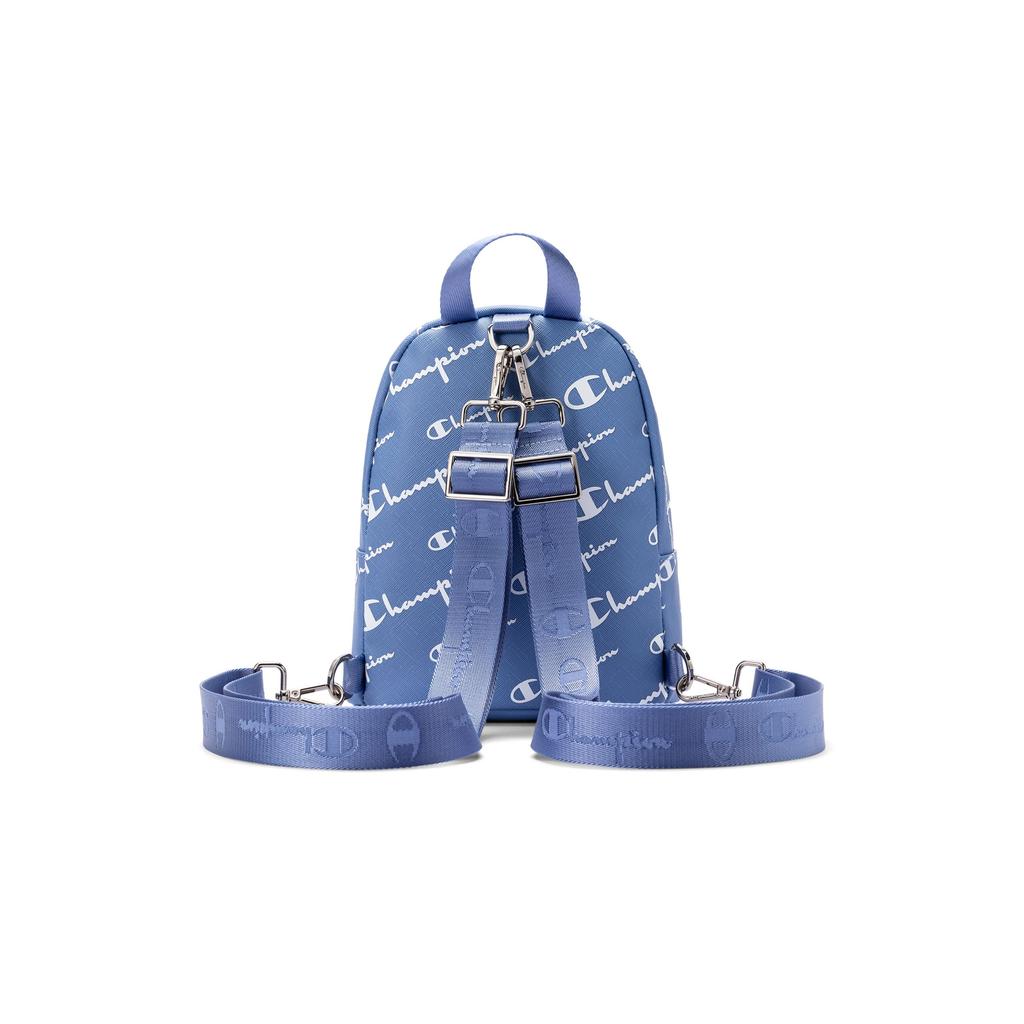 Champion FW24 Classic All-Over Logo Minimalist Casual Versatile Backpack Unisex Backpack Caesar-Blue Black U4CACPU78