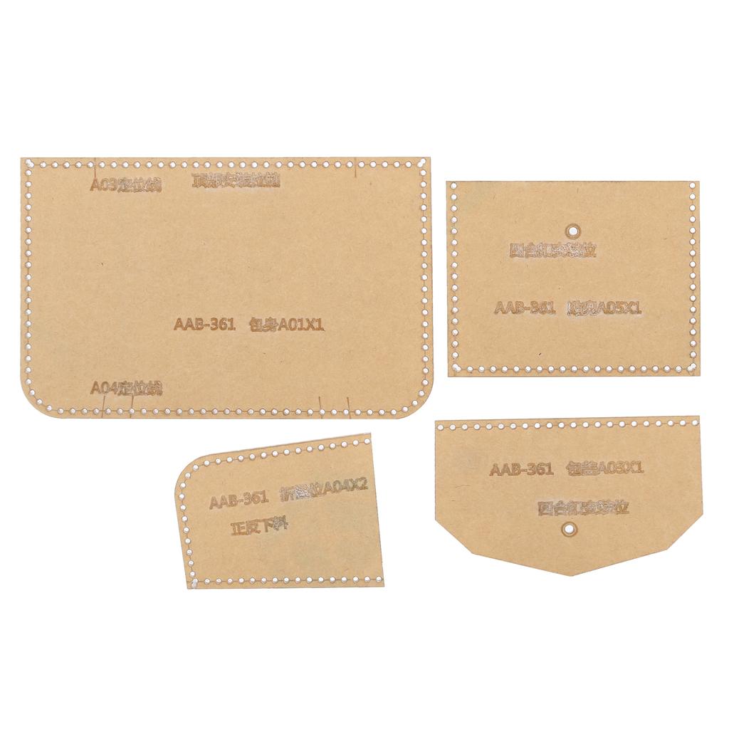 4Pcs Acrylic Wallet Template DIY Leather Craft Zipper Coin Purse Card Bag Making Tools