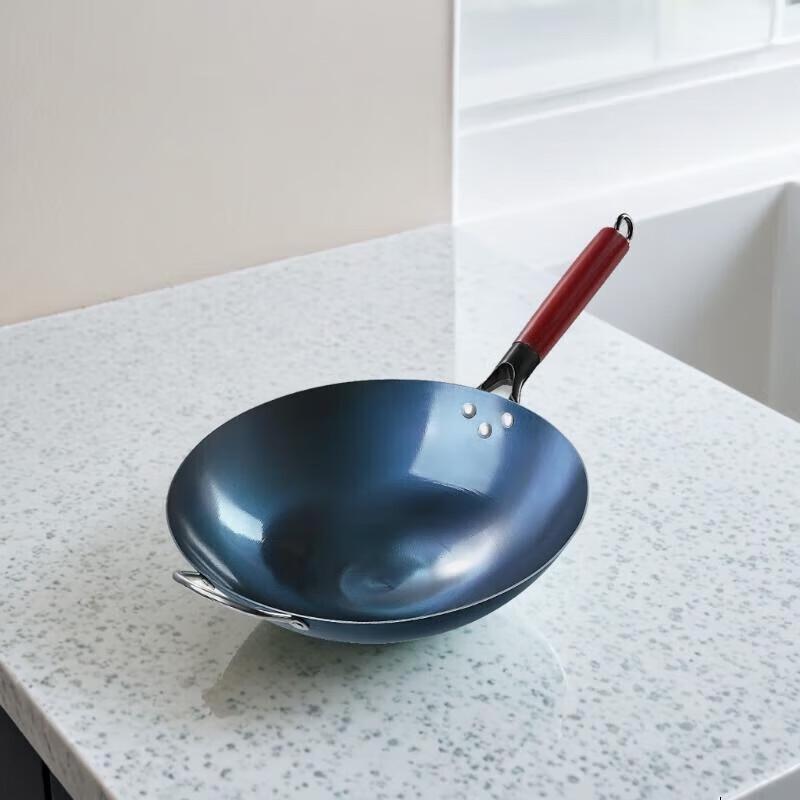 Yoshida Takumi Traditional Wrought Iron Wok 34cm, Pre-seasoned (2-Pack)