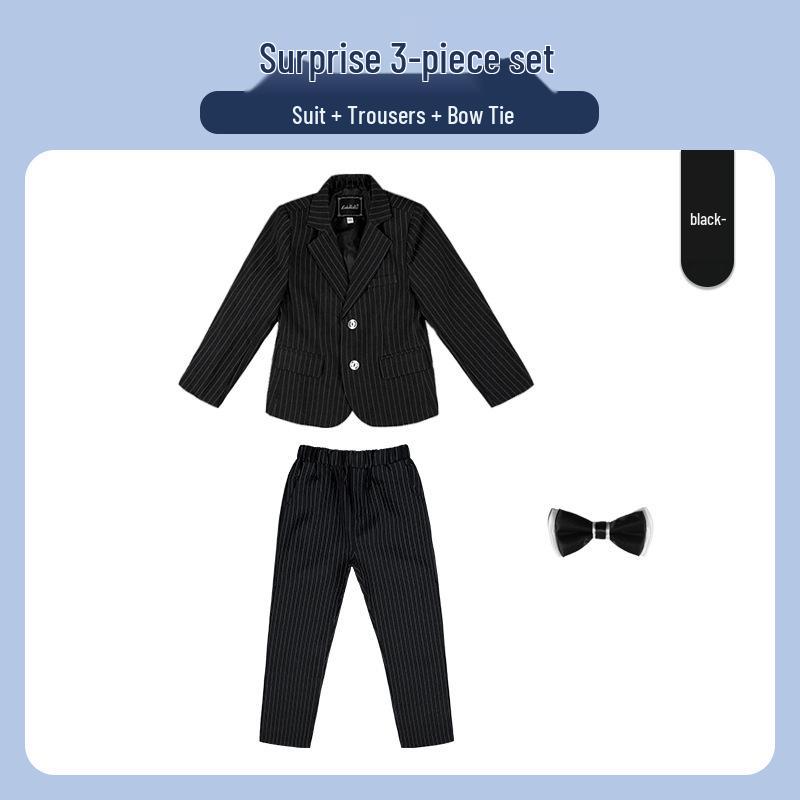 

Детский красивый полосатый костюм-тройка для мальчиков 140cm, 50-58 kg