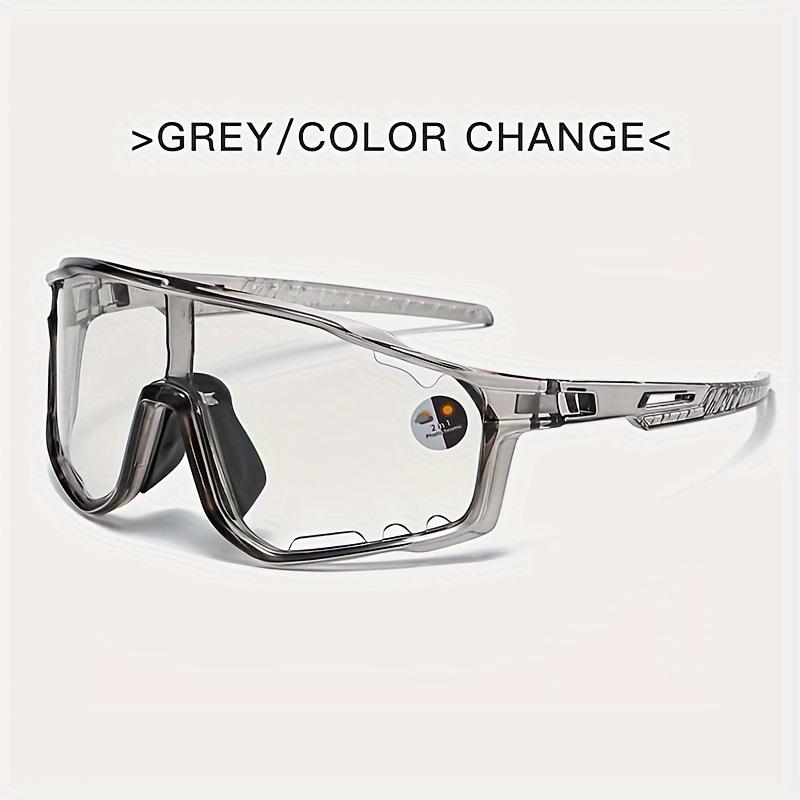 1PC men's and women's integrated light-changing bicycle glasses, large frame PC material, sports glasses with anti-glare glasses, for protection