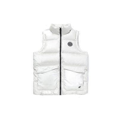 Li Ning Wade Series Logo Print Windproof Warm Stand Collar Down Vest Men Vests Antarctic-Gray AMRQ009-4