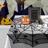 Halloween Decorative Table Cloth Black Lace Spider Holiday Party Backdrop