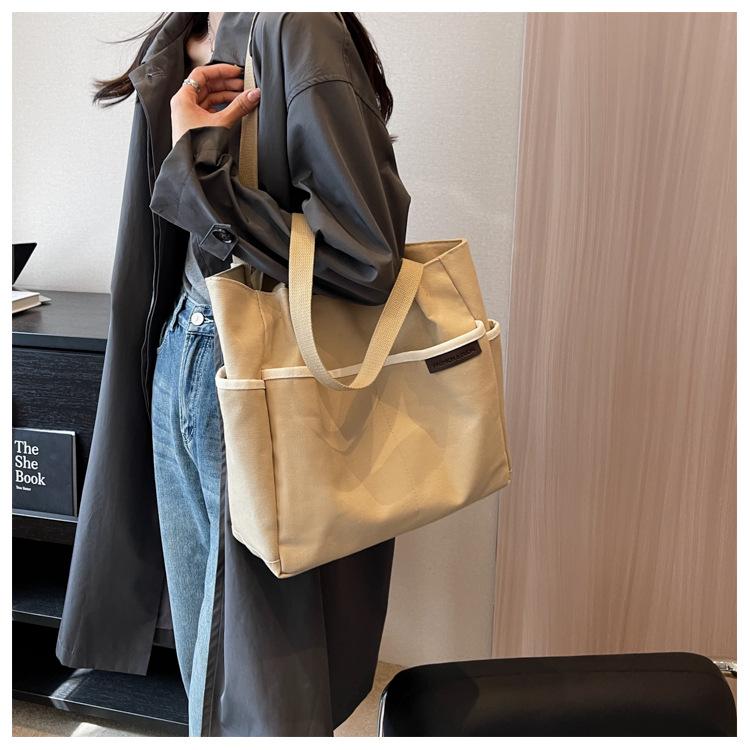 Large Capacity Canvas Tote Bag for Women Casual Shoulder Bag Fashion Commuter Handbag Shopping Travel Tote