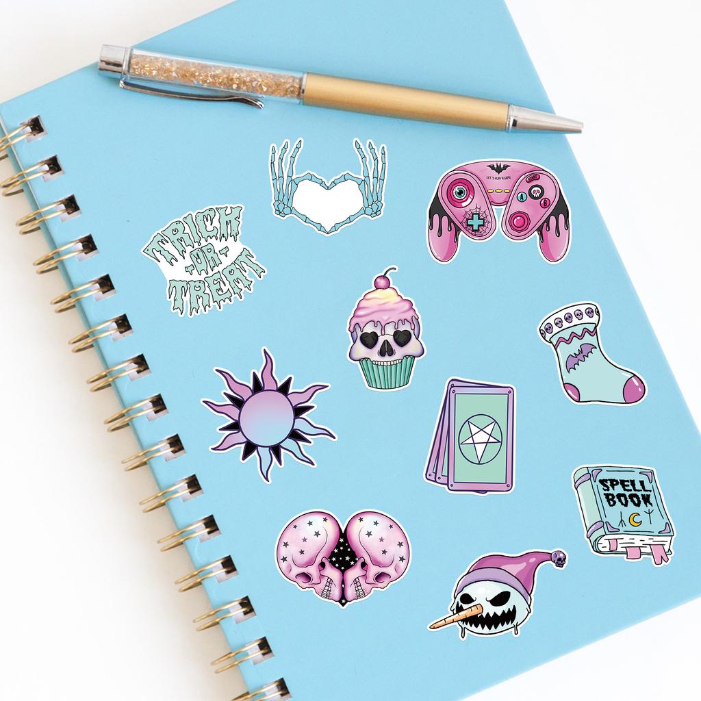 50 Pieces of Pastel Gothic Style Graffiti Stickers Suitcase Car Notebook Water Cup Waterproof Decorative Stickers